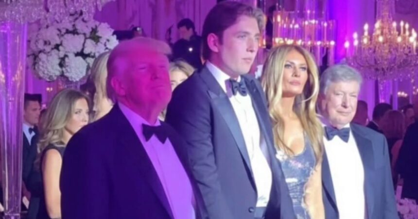 Barron Trump danced at Mar-a-Lago with his parents at a New Years Party.