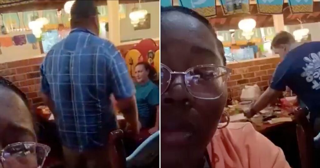 Black customers band together to defend a woman from her abusive husband at a Mississippi restaurant.