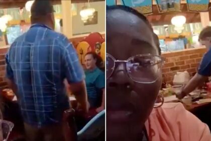 Black customers band together to defend a woman from her abusive husband at a Mississippi restaurant.