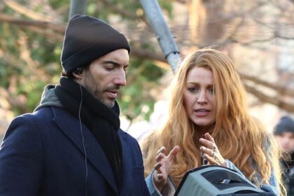 Blake Lively and Justin Baldoni on the sets of It Ends With Us. (@SplashNews|X.com).