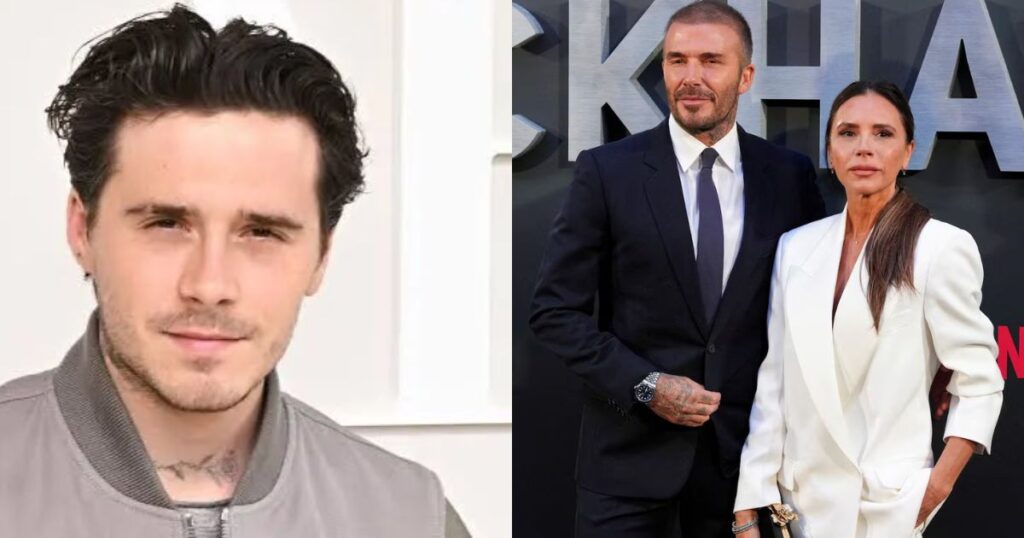 Brooklyn Beckham with estranged parents David and Victoria Beckham. (left- @Mercado_Ingles|X.com) and ( right- @porqueTTarg|X.com).