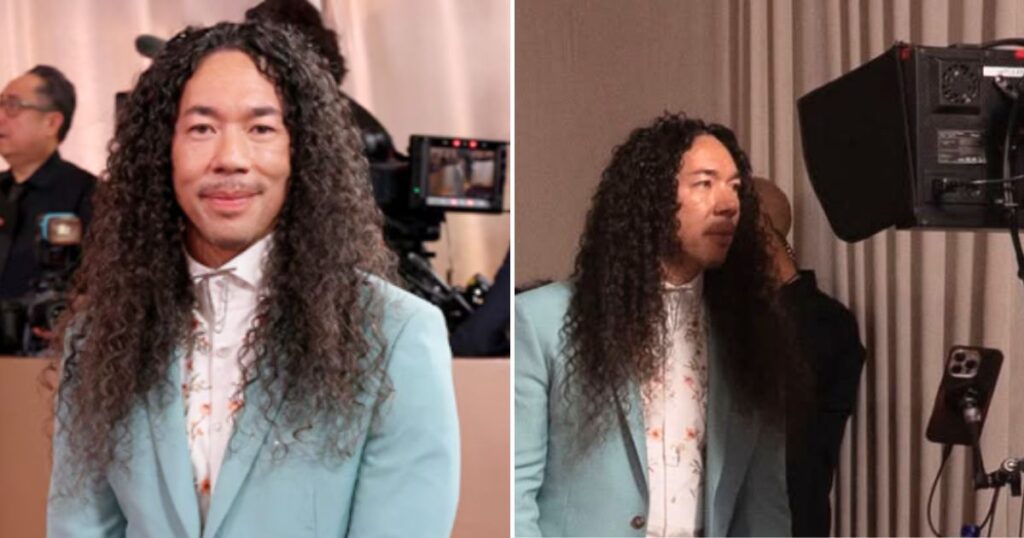 Cole Walliser directing the Glambot camera setup at a red carpet event