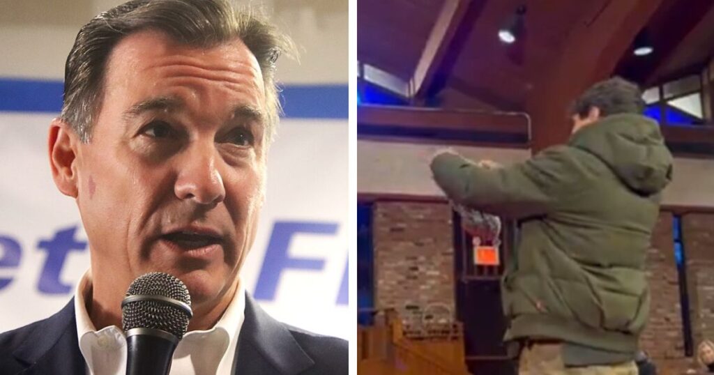 Protestor gifts diaper to Democratic Representative for fearing Donald Trump