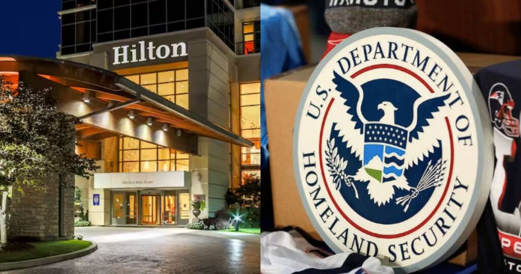 ICE clashing with Hilton hotels.