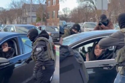 Disabled woman dragged from car by ICE agents in Minneapolis as residents demand intervention. (@noturtlesoup17|X.com).