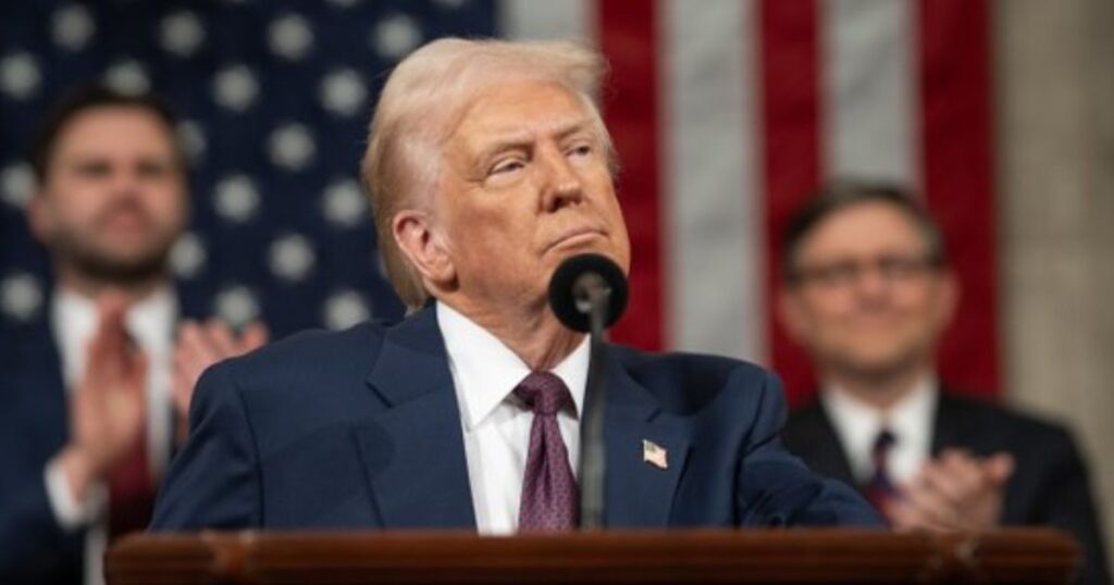 Donald Trump addressing the crowd at an event where he promises Americans of a great future. (@POTUS|X.com).