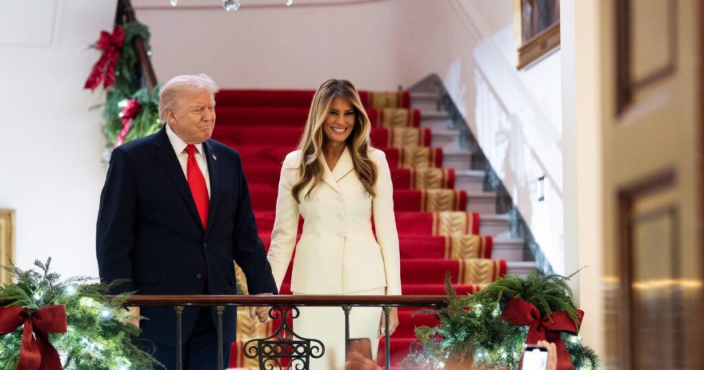 Donald and Melania Trump at the White House on December 25, 2025. Credits (@WhiteHouse|X.com).