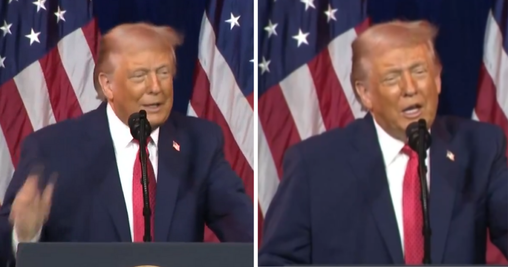 Donald Trump was trolled for his botched make-up and hair.
