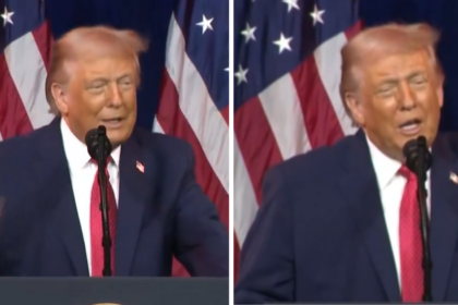 Donald Trump was trolled for his botched make-up and hair.