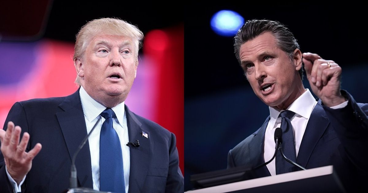 California Gov. Gavin Newsom’s reaction to Donald Trump showing the finger