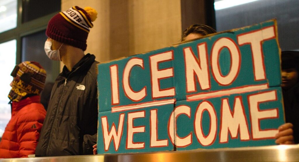 Anti-ICE protestors