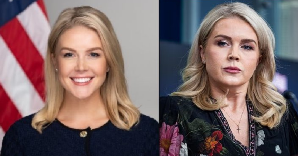 Before and after photos of Karoline Leavitt.