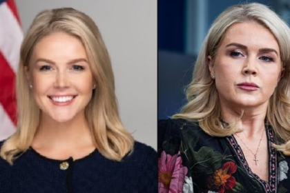 Before and after photos of Karoline Leavitt.