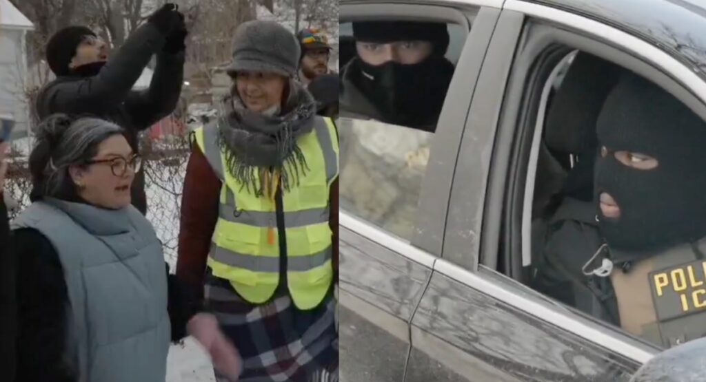 Minnesota protestors and ICE agents