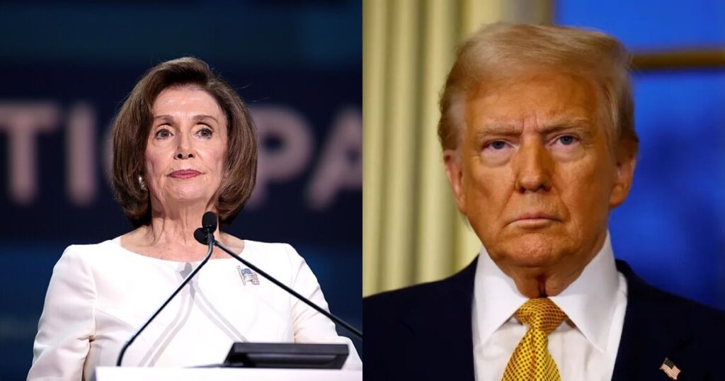 Nancy Pelosi skipped Trump’s December prime-time speech, voicing serious concerns. (left- by Gage Skidmore- via Flickr) and ( right- @latenightxoshow|X.com).