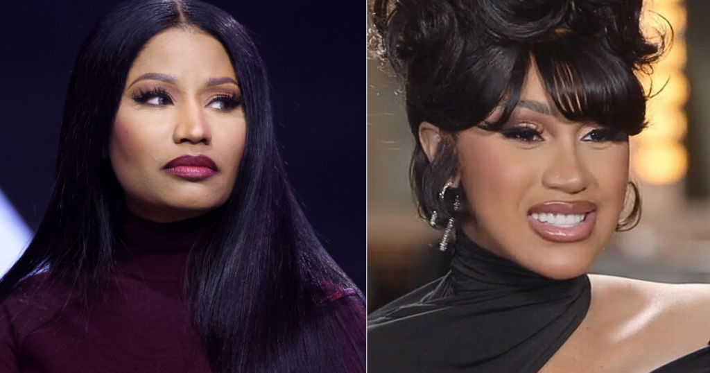 Cardi B and Nicki Minaj smiling