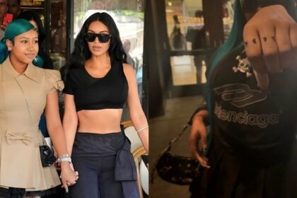 Kim kardashian's daughter North West Finger Piercing