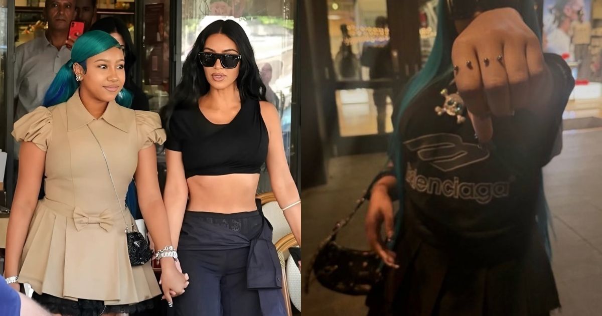 Kim kardashian's daughter North West Finger Piercing
