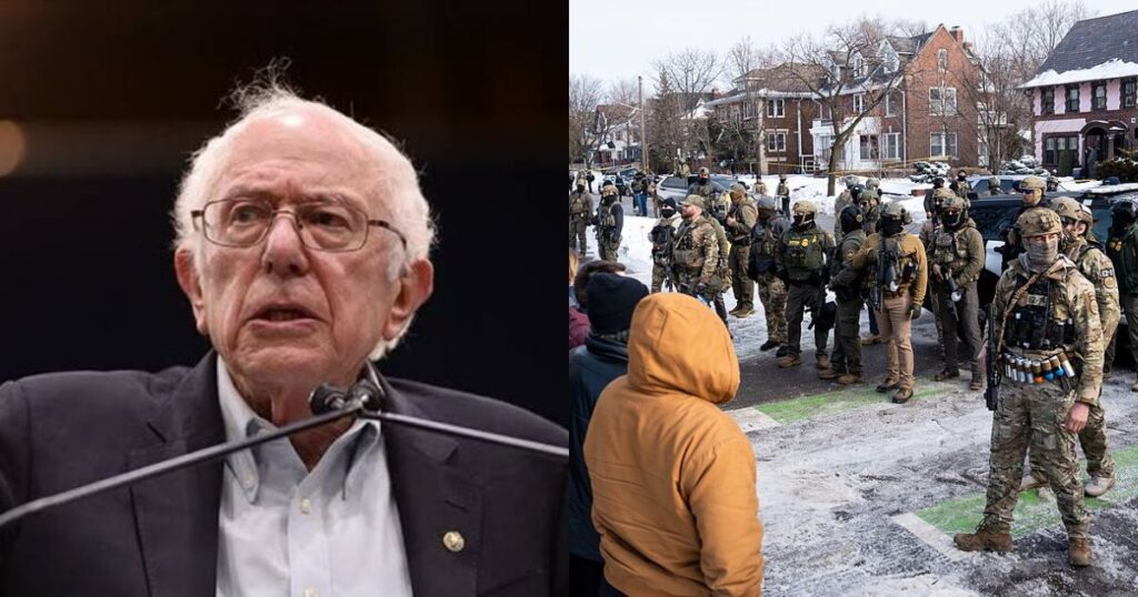 Senator Bernie Sanders has issued a strong warning for DHS and ICE authorities after recent killings. (left- @thshaber|X.com) and (right- by Credit Chad Davis- via flickr).