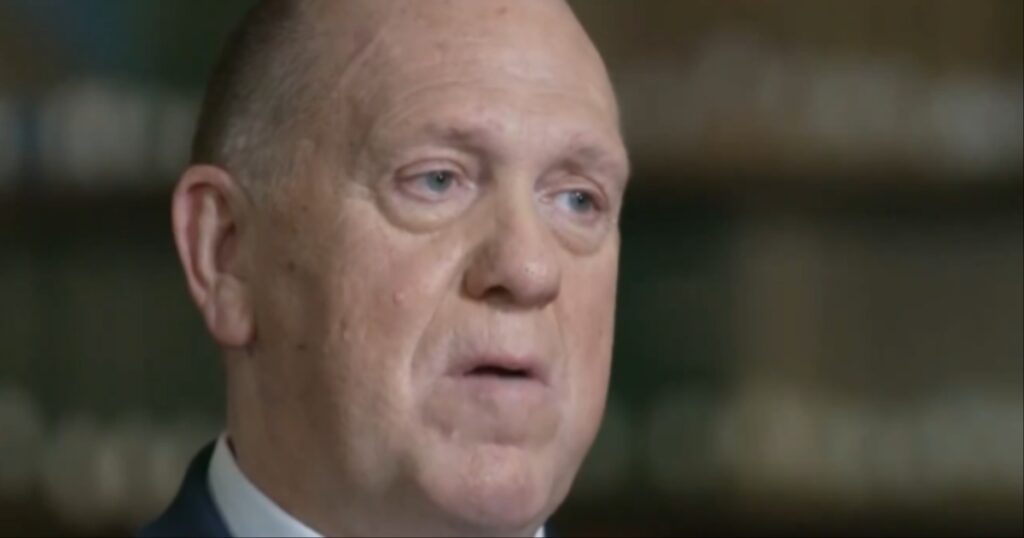 Tom Homan during CBS interview.
