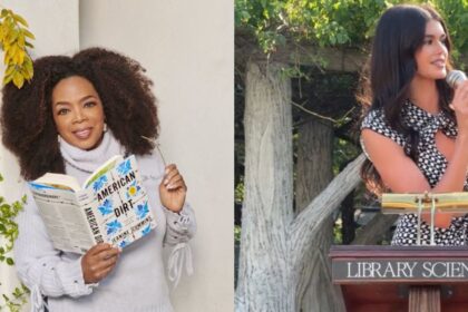 Top celebrity book clubs to join in 2026- if you love reading (left- @Oprah|X.com) and ( right- @updatesofkaia|X.com).