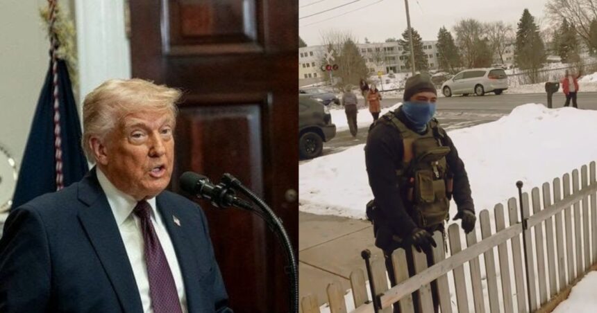 Trump has threatened to invoke the Insurrection Act in Minnesota amid growing unrest tied to the actions of ICE agents. left-(@RedLineReportt|X.com) and (@canucker101|X.com).