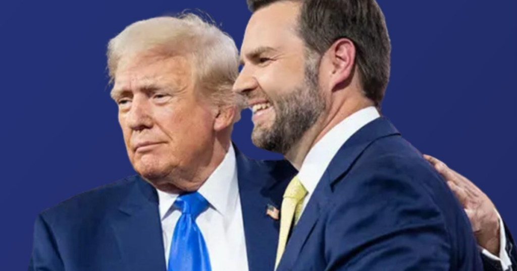 Donald Trump pictured with JD Vance.