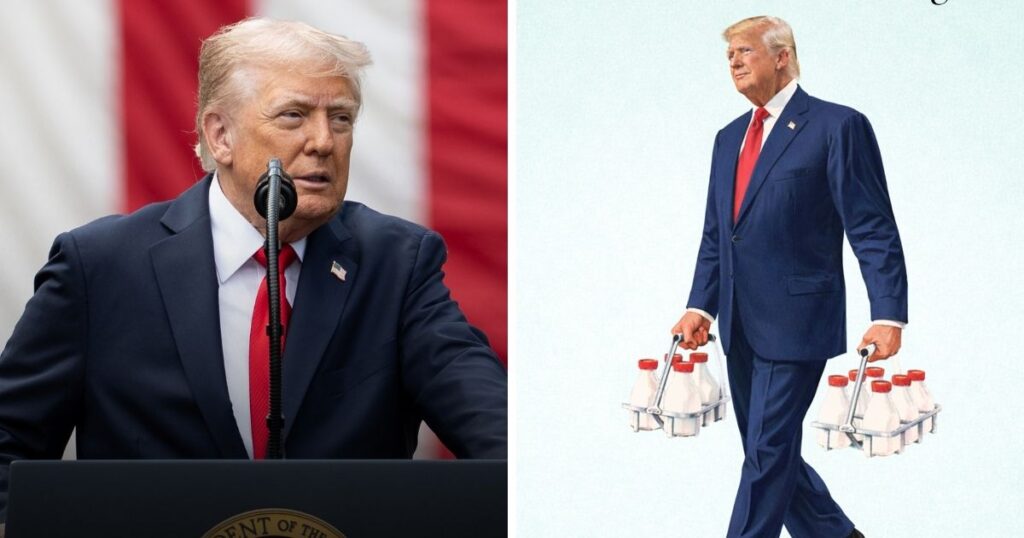 Donald Trump signs the Whole Milk for Healthy Kids Act