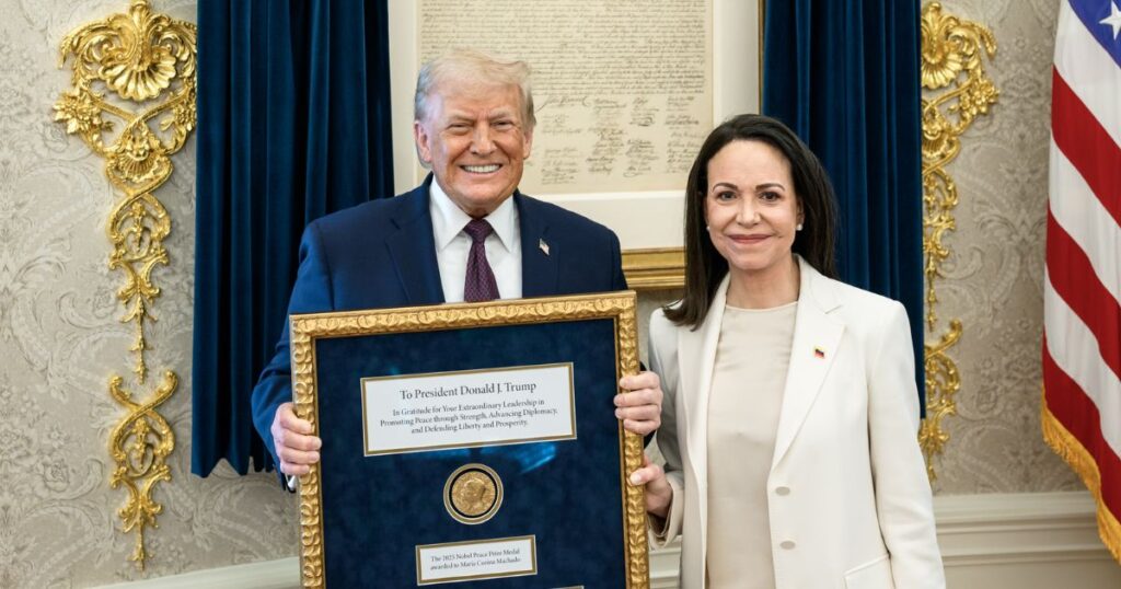 Machado transfers Peace Prize to Trump