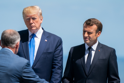 Donald Trump_mocks_Macron_sunglasses_Davos_speech_France_tariffs