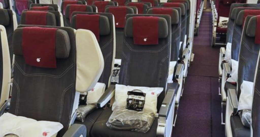 Woman causes mid-flight chaos on Qatar Airways over minor seat dispute. (@simone_chellini|X.com).