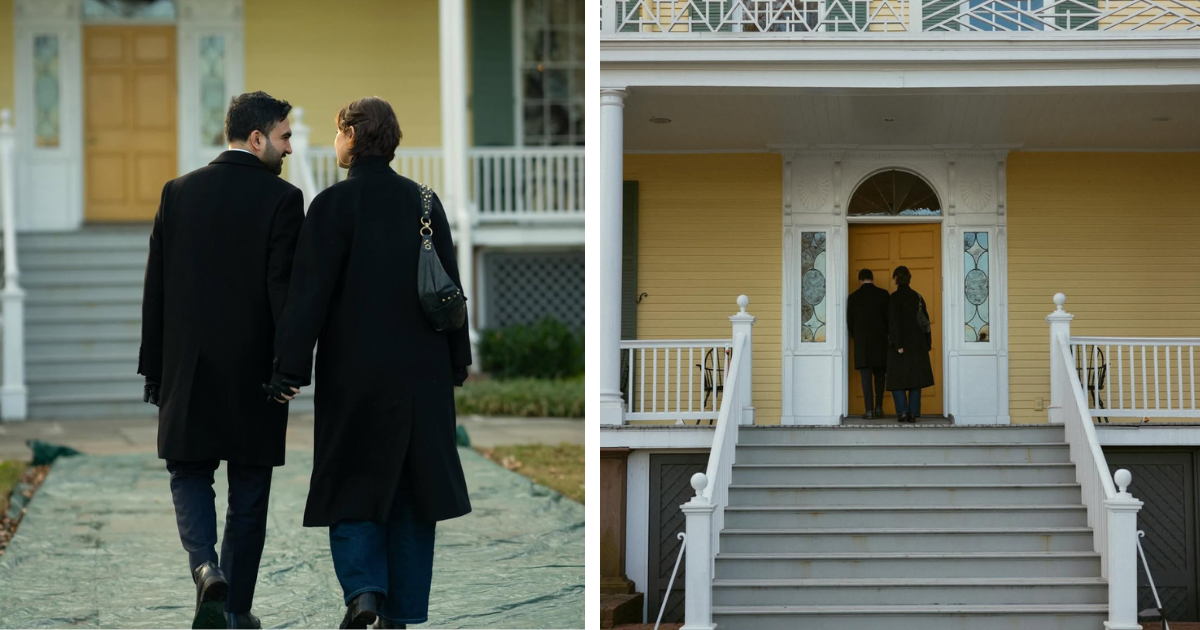 Zohran Mamdani and Rama Duwaji at Gracie Mansion.
