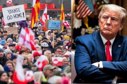 Protesters in Copenhagen, Denmark have created their own MAGA caps against Trump taking Greenland