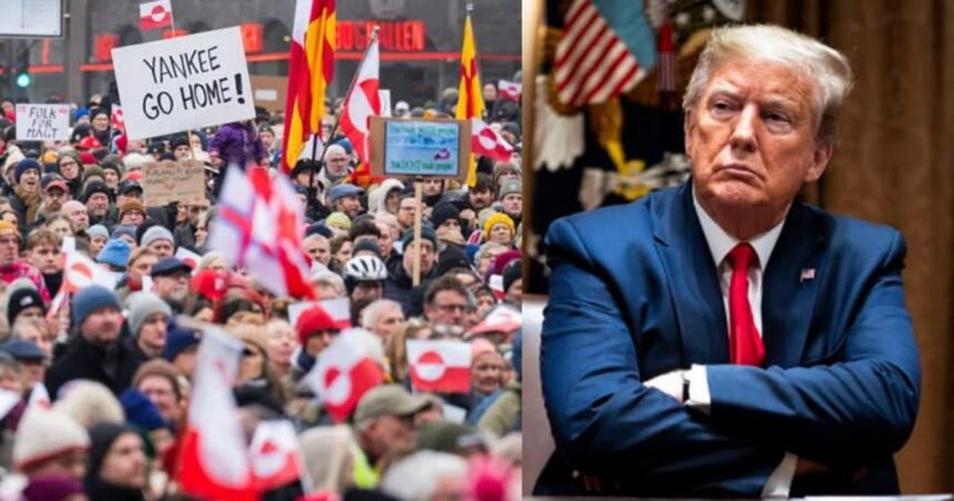 Protesters in Copenhagen, Denmark have created their own MAGA caps against Trump taking Greenland