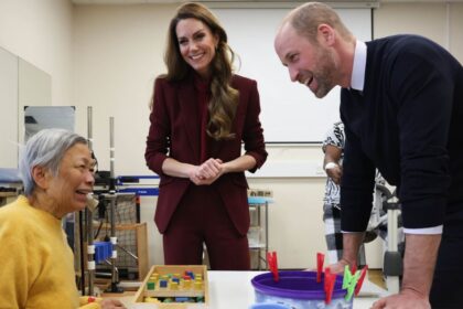 Prince William and Kate Middleton visited volunteers and staff at Charing Cross Hospital on the eve of Kate's 44th birthday
