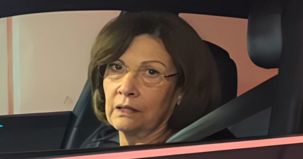A white woman (aka “Karen”) sitting in a car in a parking garage in Houston during a tense exchange with a Black driver