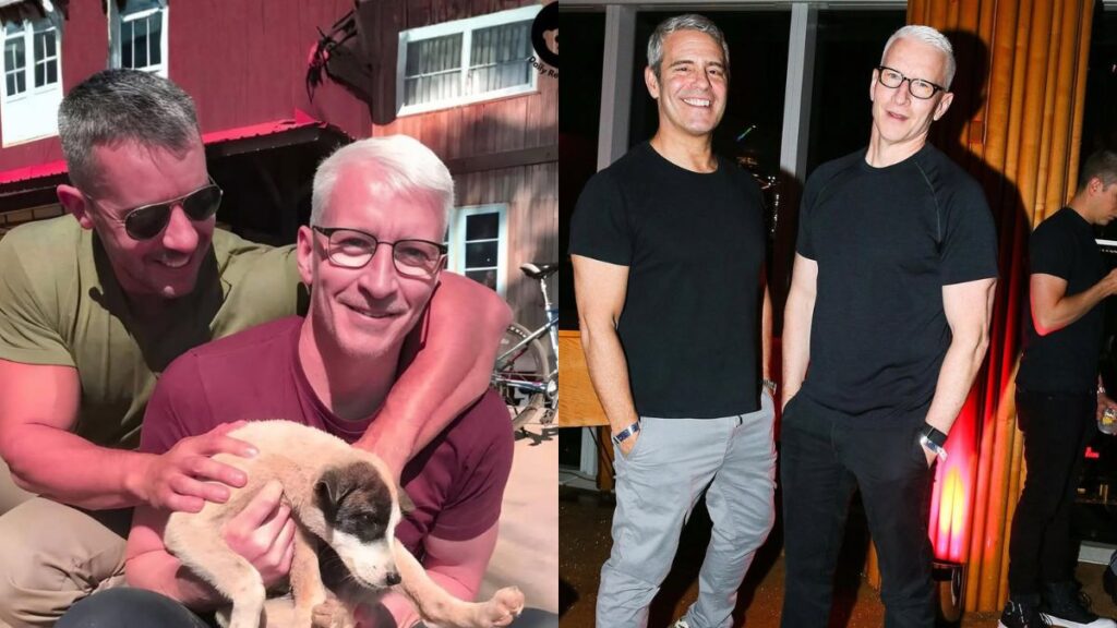 Anderson Cooper and his former partner Benjamin Maisani. (left- @raynaliv|X.com) and (@justjared| Instagram).