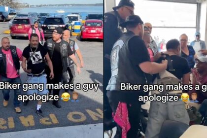 Bronx Biker gang makes a man apologise for a racial slur, sparks outrage and praise online.
