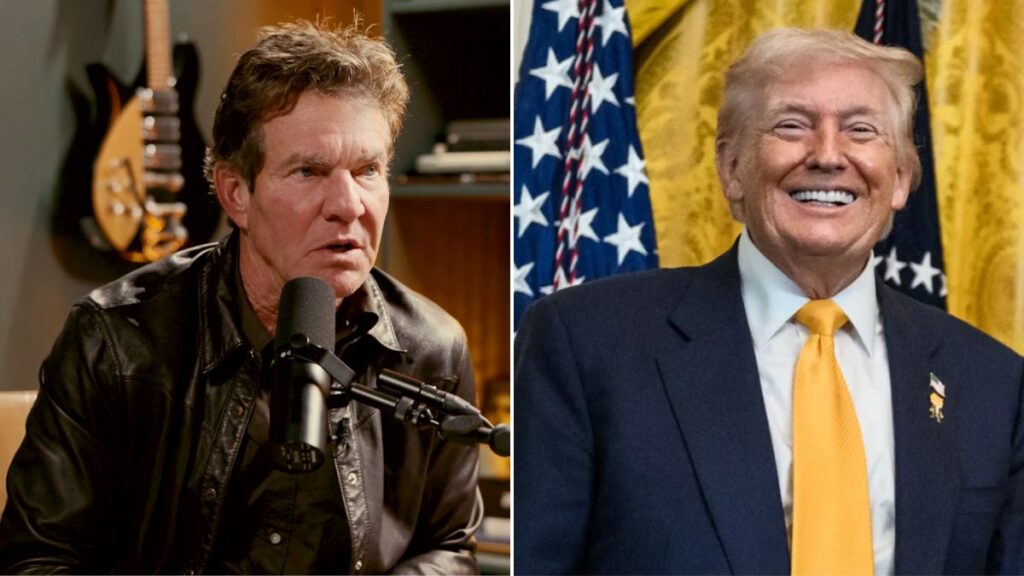 Dennis Quaid gushes about Donald Trump during a recent podcast.