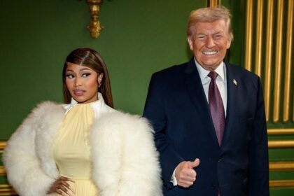 Nicki Minaj (L) and Donald Trump