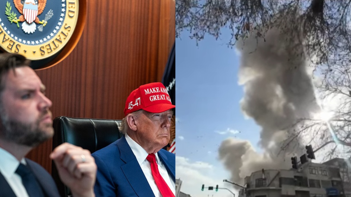 Donald Trump announces strikes on Iran, hints at regime change.