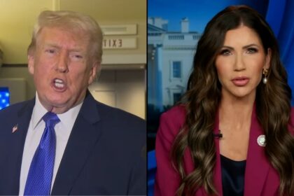 Donald Trump said he'll have to find out whether Kristi Noem is really having an affair with Corey Lewandowski.