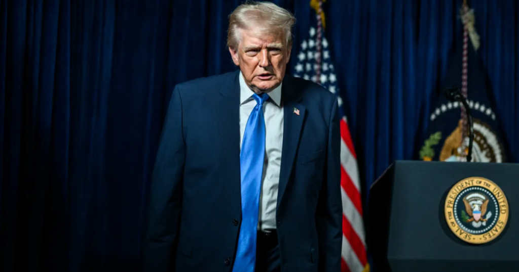 Donald Trump struggled to read out his speech