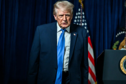 Donald Trump struggled to read out his speech