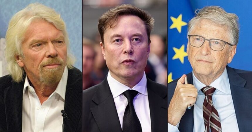 Bigwigs like Richard Barnson, Elon Musk, Bill Gates, and more photographed in the Epstein Files newest release.