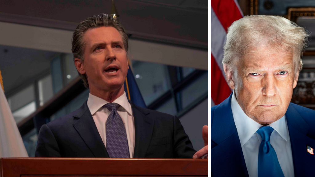 Gavin Newsom and Donald Trump