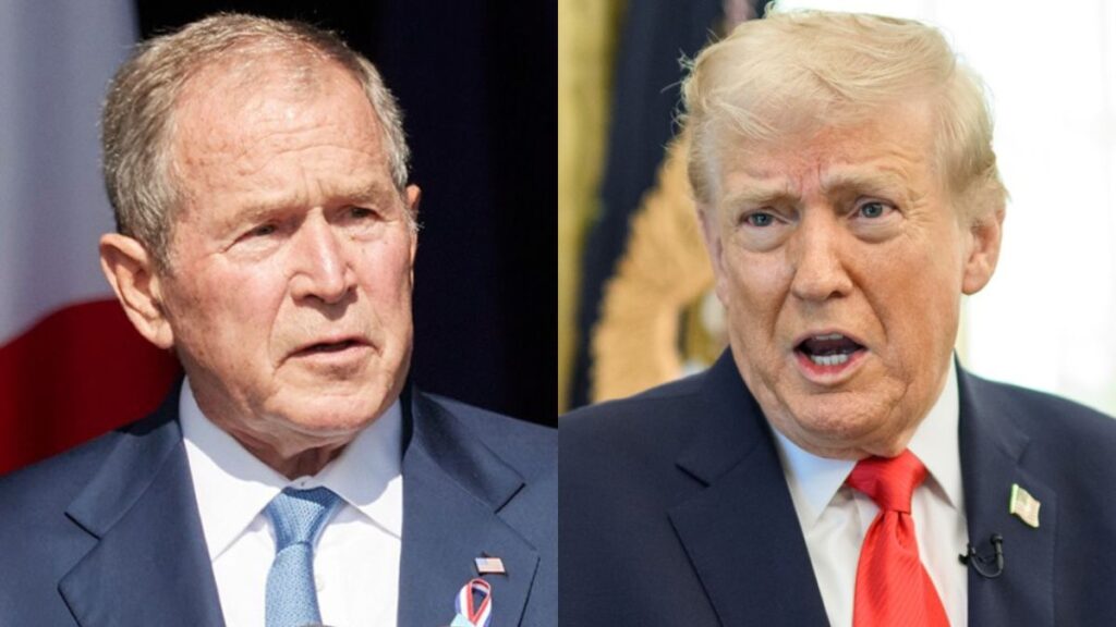 Former President George W Bush and President Donald Trump