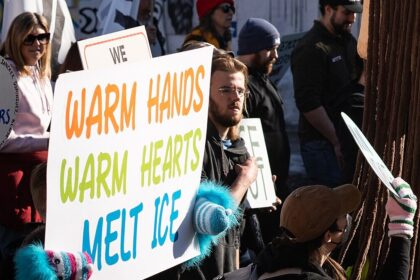An anti-ICE protest