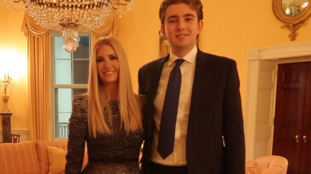 Ivanka with brother Barron Trump.