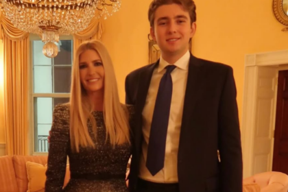 Ivanka with brother Barron Trump.